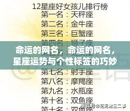 星座运势与个性标签融合,命运网名的巧妙探索