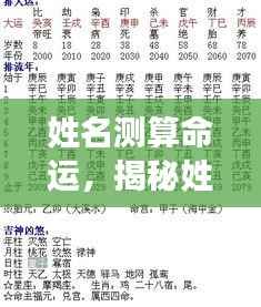 探寻命运密码,姓名测算命运揭秘之旅