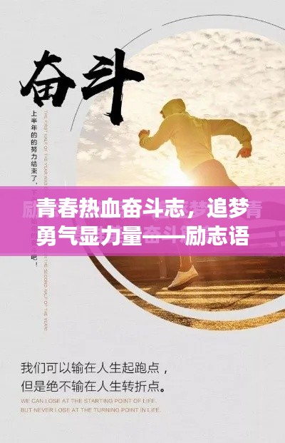 青春热血奋斗志,追梦勇气显力量——励志语录精选